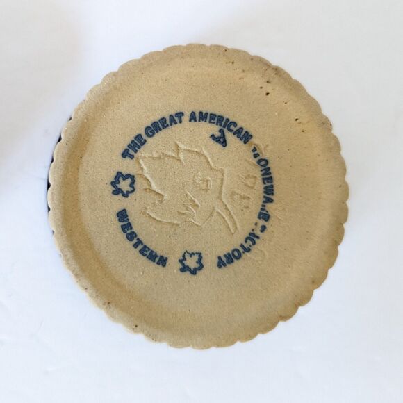 The Great American Stoneware Factory Ramekin Set of 2 Cobalt Glaze Ovenware - Picture 2 of 6